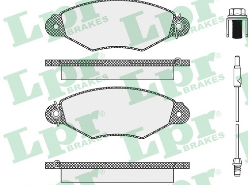Jeu de 4 plaquettes de frein avant LPR 05P1106 - OtoParts.ma