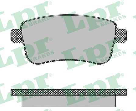 Jeu de 4 plaquettes de frein arrière LPR 05P1484 - OtoParts.ma