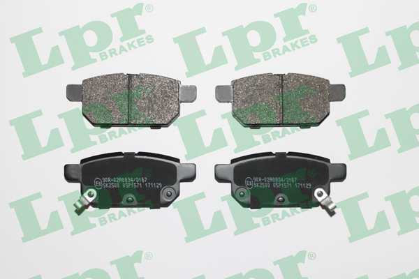 Jeu de 4 plaquettes de frein arrière LPR 05P1571 - OtoParts.ma
