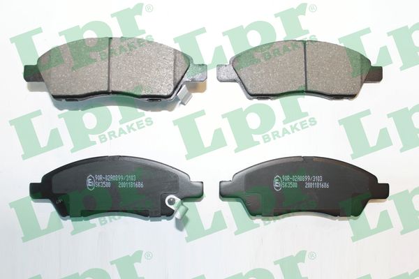 Jeu de 4 plaquettes de frein avant LPR 05P1686 - OtoParts.ma