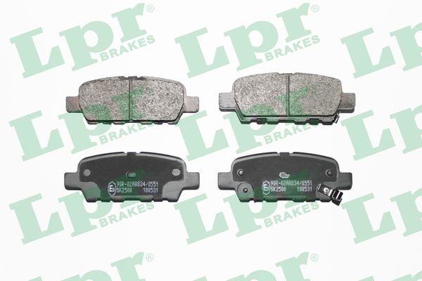 Jeu de 4 plaquettes de frein arrière LPR 05P1862 - OtoParts.ma