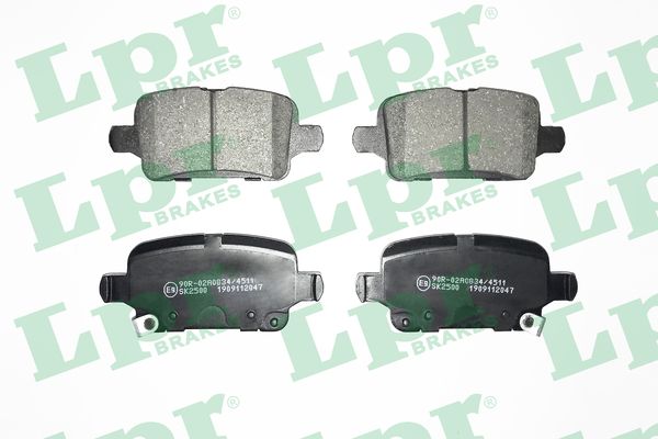 Jeu de 4 plaquettes de frein arrière LPR 05P2047 - OtoParts.ma