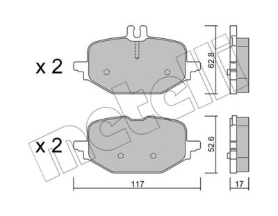 Jeu de 4 plaquettes de frein avant LPR 05P2370 - OtoParts.ma