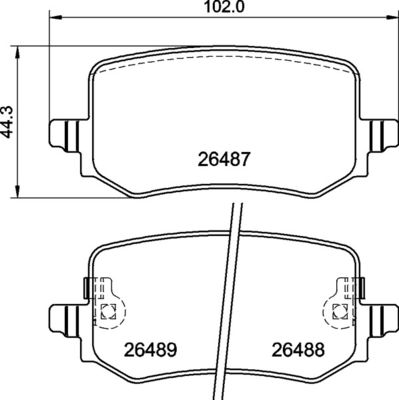 Jeu de 4 plaquettes de frein arrière LPR 05P2381 - OtoParts.ma