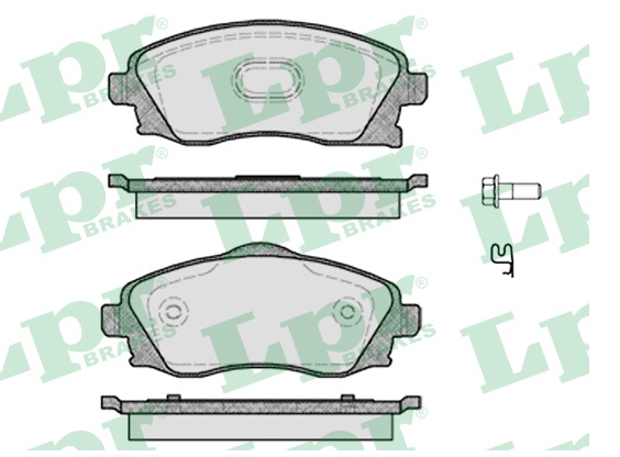 Jeu de 4 plaquettes de frein avant LPR 05P758 - OtoParts.ma